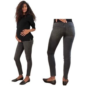 Hatch Maternity over bump Black and Gray Jeans skinny leg full panel size 26